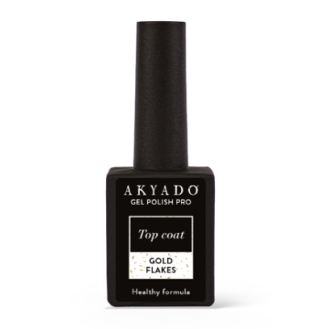 Gel Polish Top Coat Gold Flakes - Akyado 