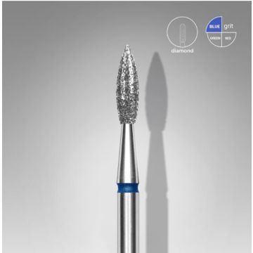 Staleks Diamant Freesbit Puntig Vlamvormig - Blauw