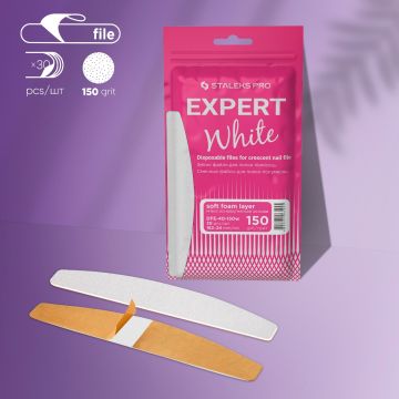Staleks Wegwerpvijlen In Halvemaanvorm Op Een Zachte Schuimlaag EXPERT 40 Korrel 150 (30 stuks)